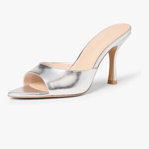 The Drop Mandy Pointed Toe Heeled Sandle  Size 7  Silver